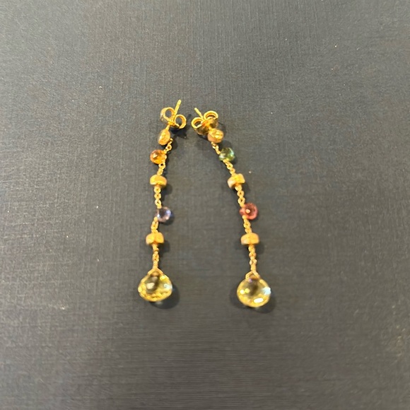 MARCO BICEGO PARADISE COLLECTION 18K YELLOW GOLD MIXED GEMSTONE EARRINGS - Picture 1 of 2